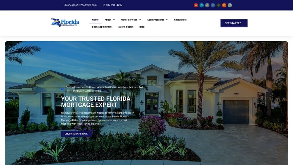 Screenshot of Florida Mortgage Rates – NoTouch Multi-Lender Rate Shopping website