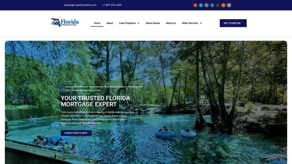 Screenshot of Florida Mortgage Rates website