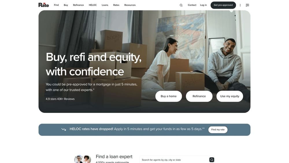 Screenshot of Guaranteed Rate website